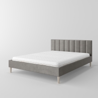 łóżko tapicerowane z pionowymi panelami - 6