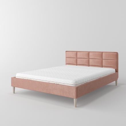 łóżko tapicerowane z zagłówkiem panelowym - 7