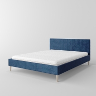 łóżko tapicerowane pikowane w karo - 8