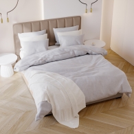 Łóżko tapicerowane z pionowymi przeszyciami - 25