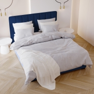 Łóżko tapicerowane z pionowymi przeszyciami - 30