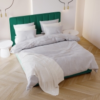 Łóżko tapicerowane z pionowymi przeszyciami - 40