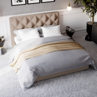 Łóżko Tapicerowane Velvet z przeszyciami w kształcie rombów - 9