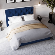 Łóżko Tapicerowane Velvet z przeszyciami w kształcie rombów - 16