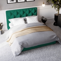 Łóżko Tapicerowane Velvet z przeszyciami w kształcie rombów - 30