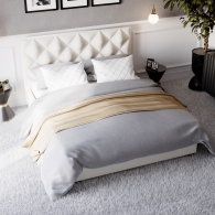 Łóżko Tapicerowane Velvet z przeszyciami w kształcie rombów - 44