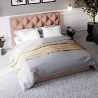 Łóżko Tapicerowane Velvet z przeszyciami w kształcie rombów - 51