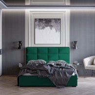 Łóżko tapicerowane Velvet z pionowymi i poziomymi przeszyciami - 31