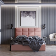 Łóżko tapicerowane Velvet z pionowymi i poziomymi przeszyciami - 52