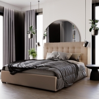 Łóżko tapicerowane Velvet z pikowanym zagłówkiem - 8