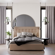 Łóżko tapicerowane Velvet z pikowanym zagłówkiem - 10
