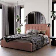 Łóżko tapicerowane Velvet z pikowanym zagłówkiem - 50