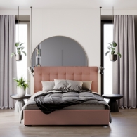 Łóżko tapicerowane Velvet z pikowanym zagłówkiem - 52