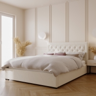 Łóżko tapicerowane z miękkim zagłówkiem - 37