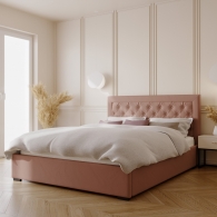 Łóżko tapicerowane z miękkim zagłówkiem - 43