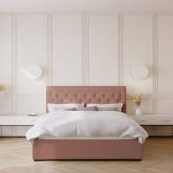 Łóżko tapicerowane z miękkim zagłówkiem - 45