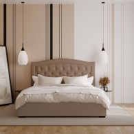 łóżko tapicerowane z zaokrąglonym oparciem - 9