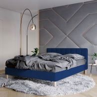 łóżko tapicerowane z pionowymi panelami - 11