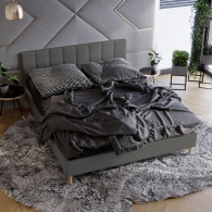 łóżko tapicerowane z pionowymi panelami - 17