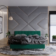 łóżko tapicerowane z pionowymi panelami - 23