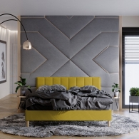 łóżko tapicerowane z pionowymi panelami - 28