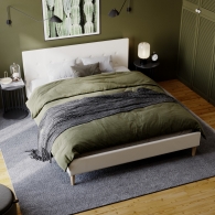 łóżko tapicerowane z guzikami na zagłówku - 32