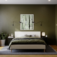 łóżko tapicerowane z guzikami na zagłówku - 33