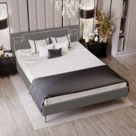łóżko tapicerowane z ćwiekami - 12
