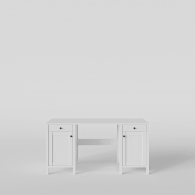 Białe biurko drewniane - 2