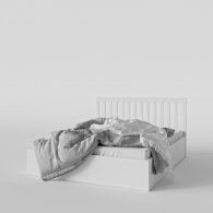 Białe łóżko drewniane - 1