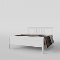 Białe łóżko drewniane na nóżkach - 1