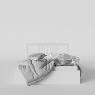 Sosnowe białe łóżko drewniane - 2