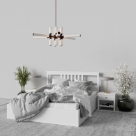 Sosnowe białe łóżko drewniane - 3