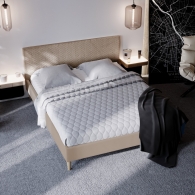 łóżko tapicerowane pikowane w karo - 2