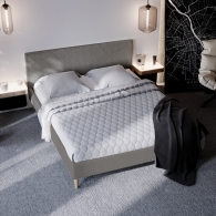 łóżko tapicerowane pikowane w karo - 32