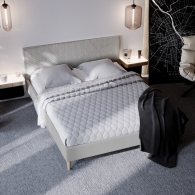 łóżko tapicerowane pikowane w karo - 37