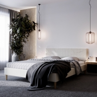 łóżko tapicerowane pikowane w karo - 26