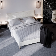 łóżko tapicerowane pikowane w karo - 27