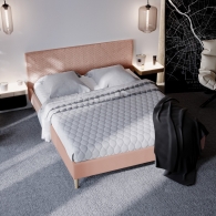łóżko tapicerowane pikowane w karo - 13
