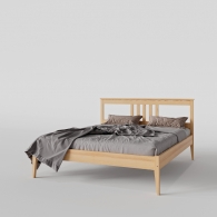 Łóżko drewniane z zagłówkiem - 4