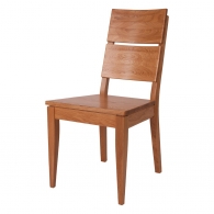 Krzesło dębowe z drewnianym siedziskiem - 1
