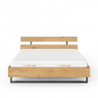 Łóżko z litego drewna dębowego na metalowej ramie - 3