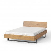 Łóżko dębowe na metalowej ramie z drewnianym zagłówkiem - 2